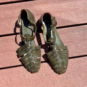 Lord & Taylor Fisherman’s Sandals, Olive, 8